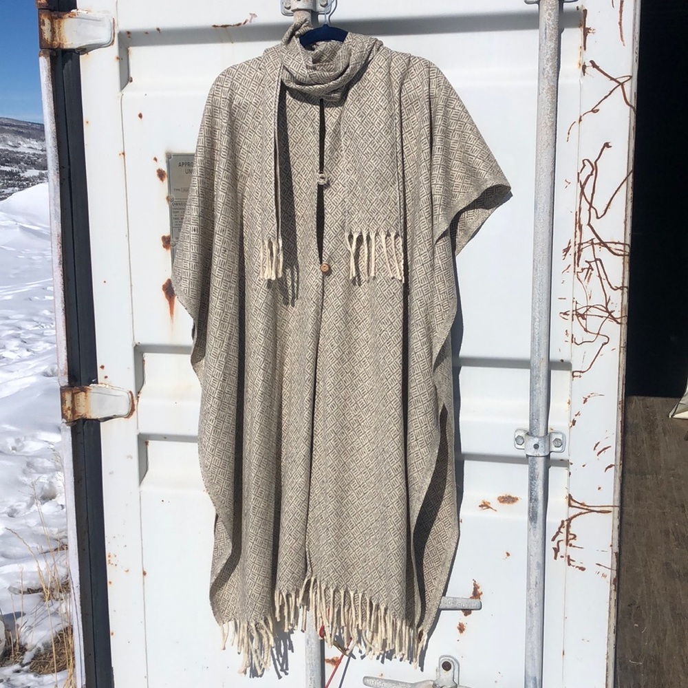 Boho Mexican Wool Poncho